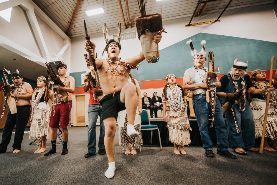The Wiyot tribe celebrates the land return in a ceremony on October 21, 2019.