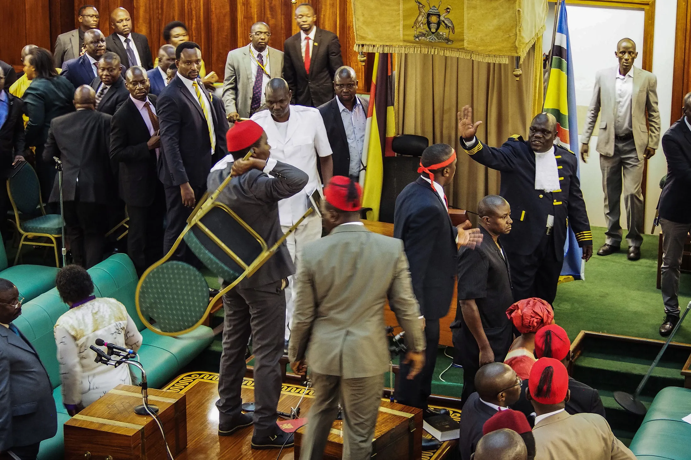 Inside the Ugandan Parliament on Sept. 27.
