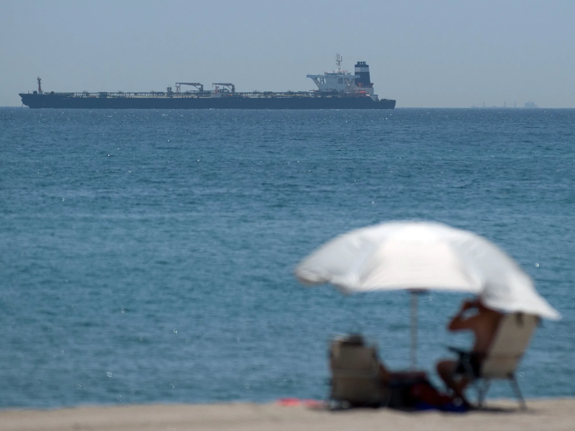 The Grace 1 tanker off the coast of Gibraltar on July 4.