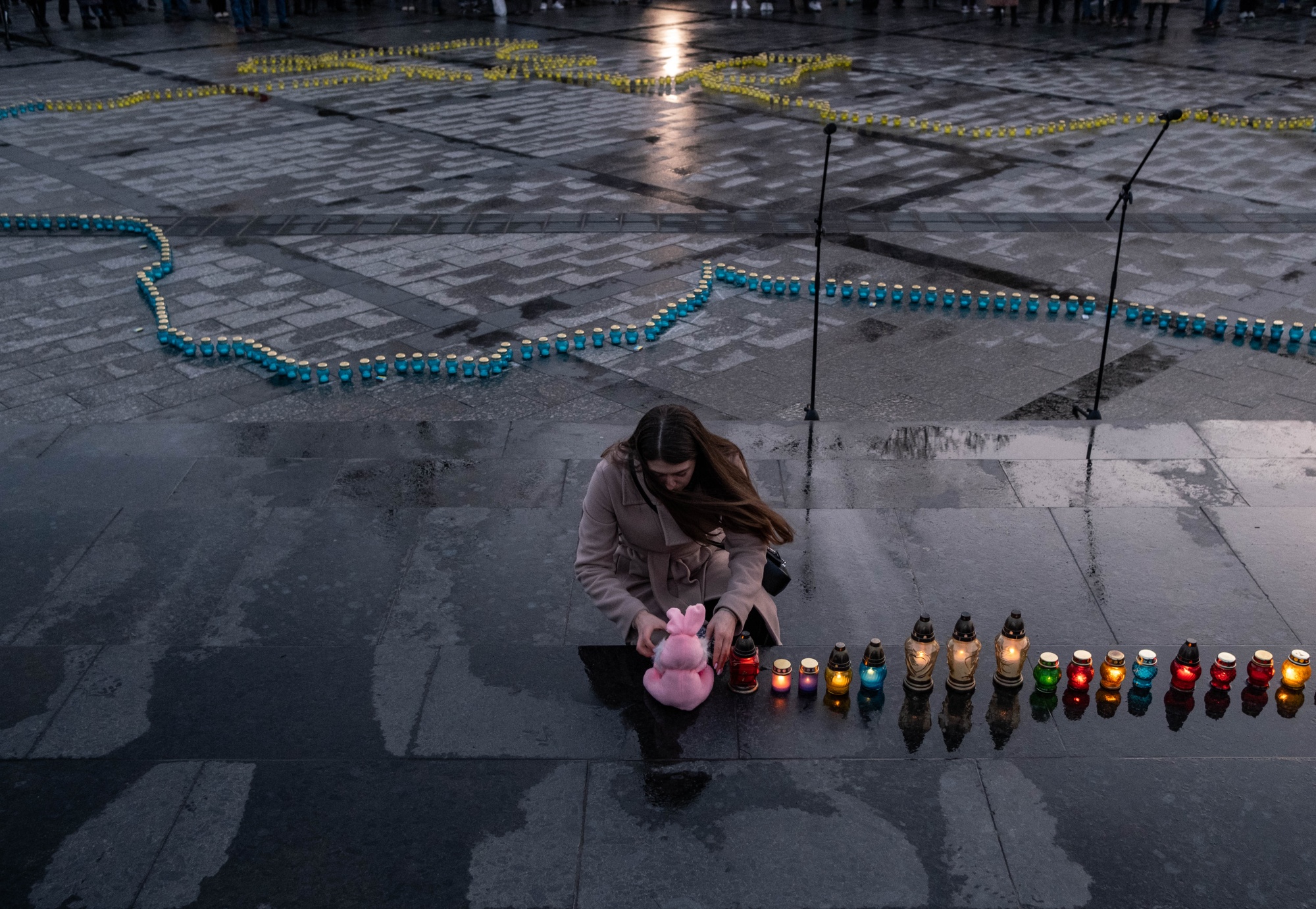 A candlelight vigil last week for Ukrainians who were massacred in the towns of Bucha and Irpin.