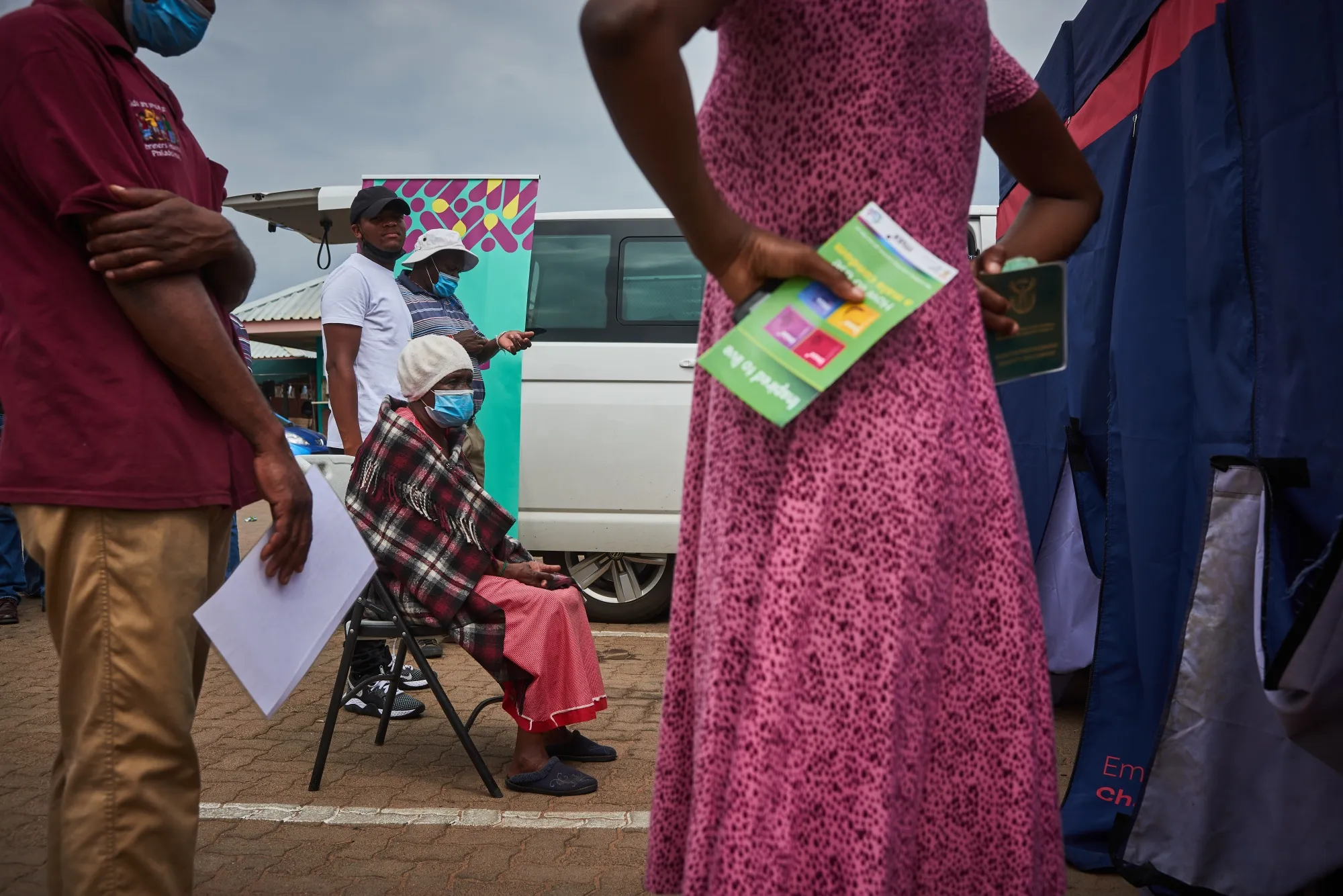 Residents wait in line for a Covid-19 vaccine&nbsp;in the Siyabuswa district of Mpumalanga, South Africa, on March 9.