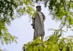 For now, the Christopher Columbus statue in Manhattan's Columbus Circle isn't going anywhere.