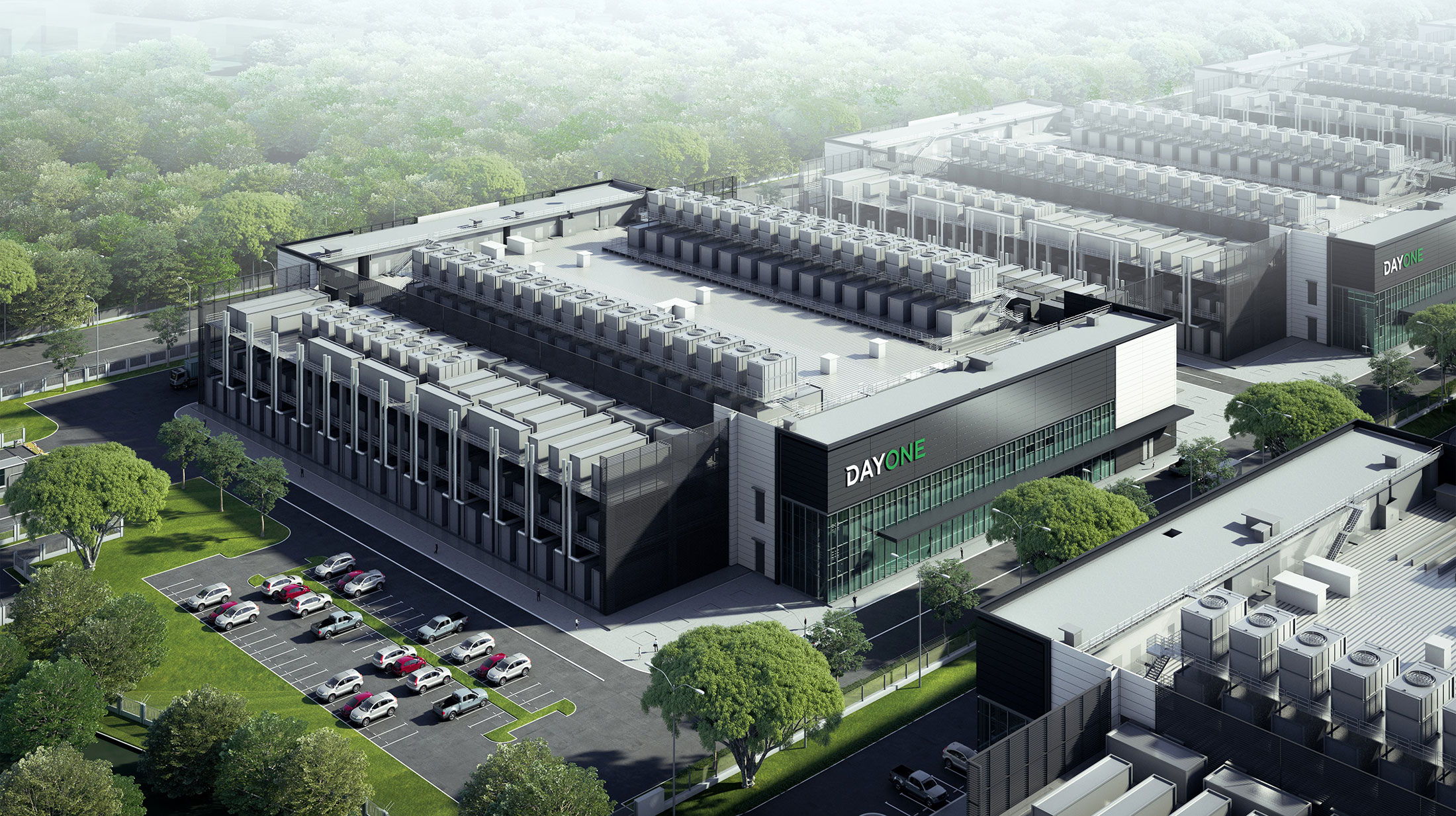 Rendering of a DayOne Data Centers site.