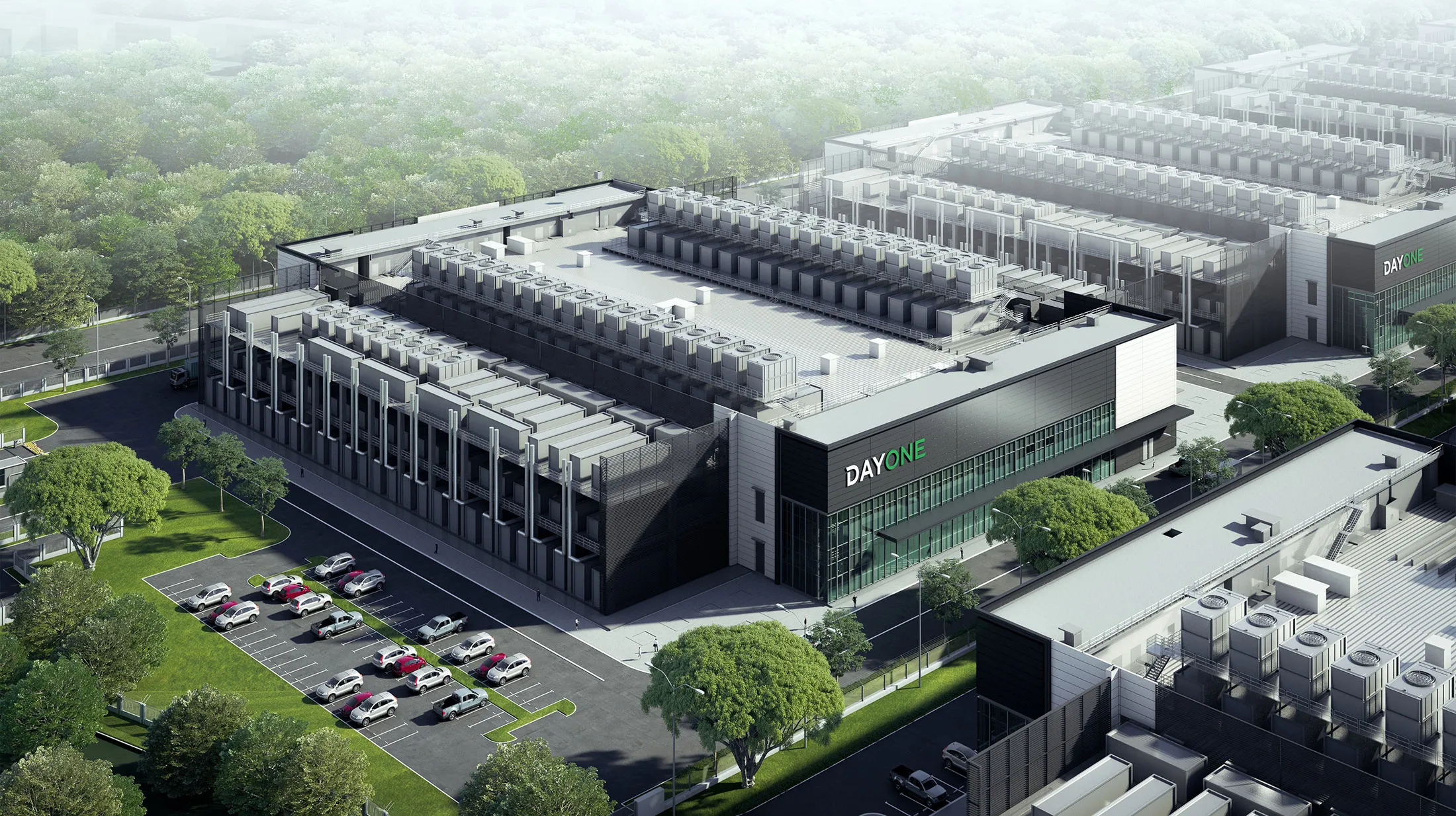 Rendering of a DayOne Data Centers site.