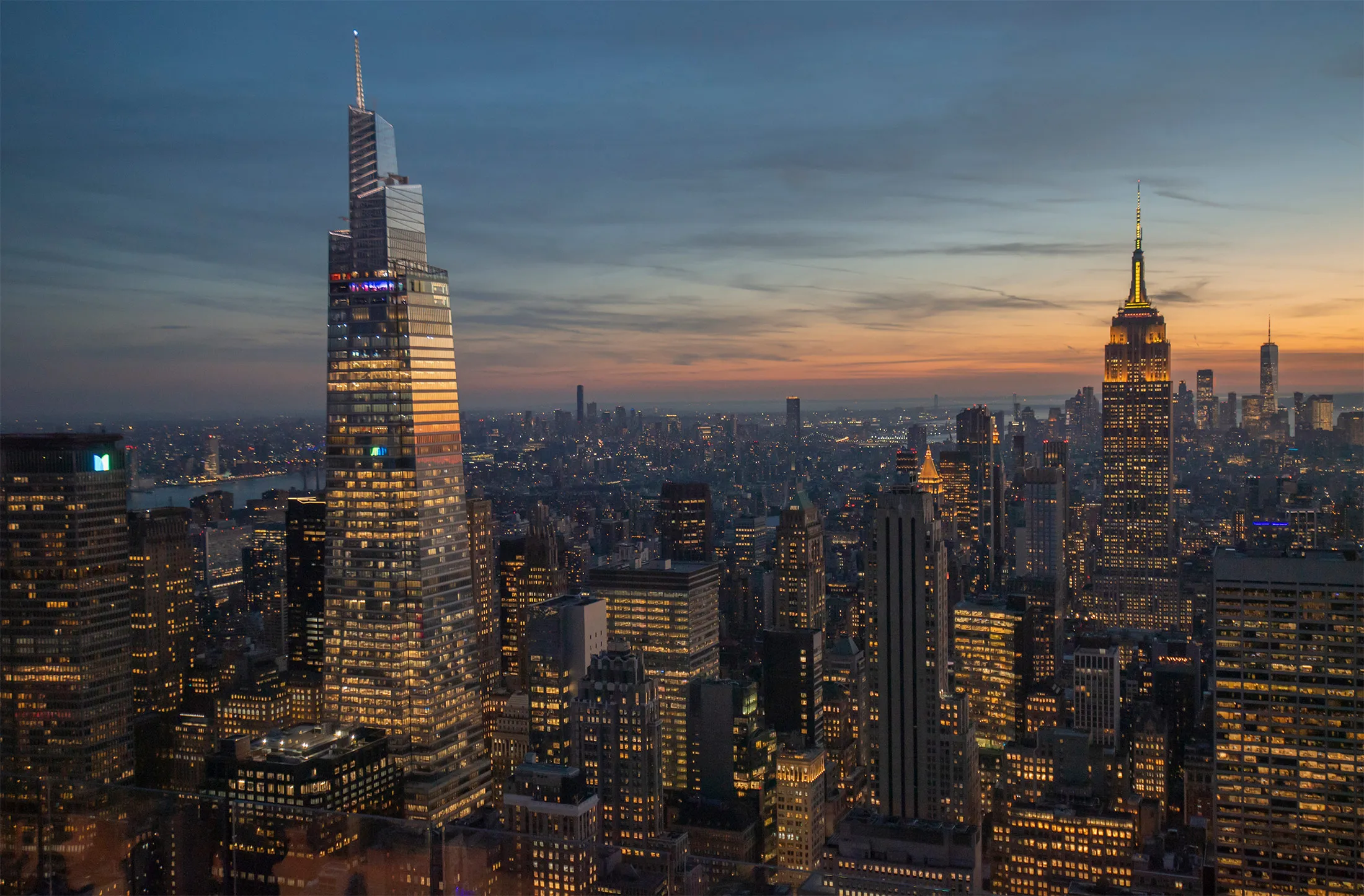 One Vanderbilt tower, left, in New York.