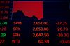 A monitor displays stock market information on the floor of the New York Stock Exchange (NYSE) in New York, U.S., on Friday, March 2, 2018.