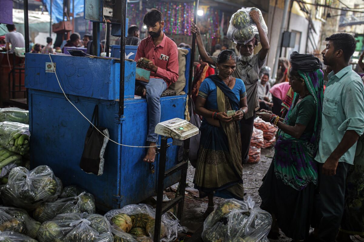 Vegetables Market In Ahmedabad As Spike in India Inflation Vindicates Rate Setters' Hawkish Stance