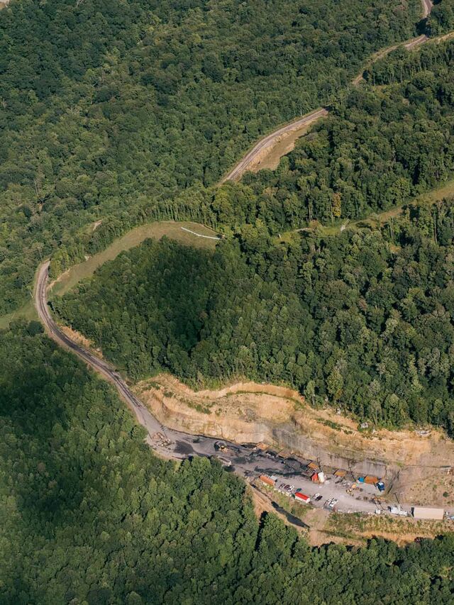 Mountain Valley Pipeline path in Runa, West Virginia