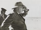 Mr Winston Churchill viewing the Alamein position, 19th August 1942