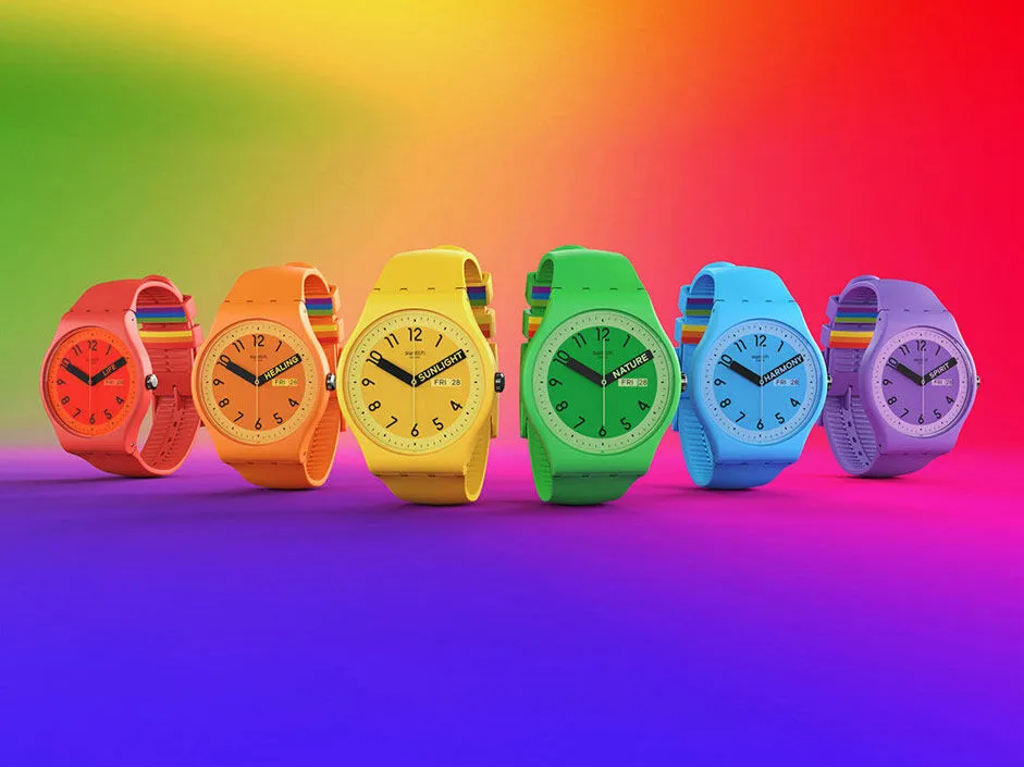 Swatch Pride collection watches.