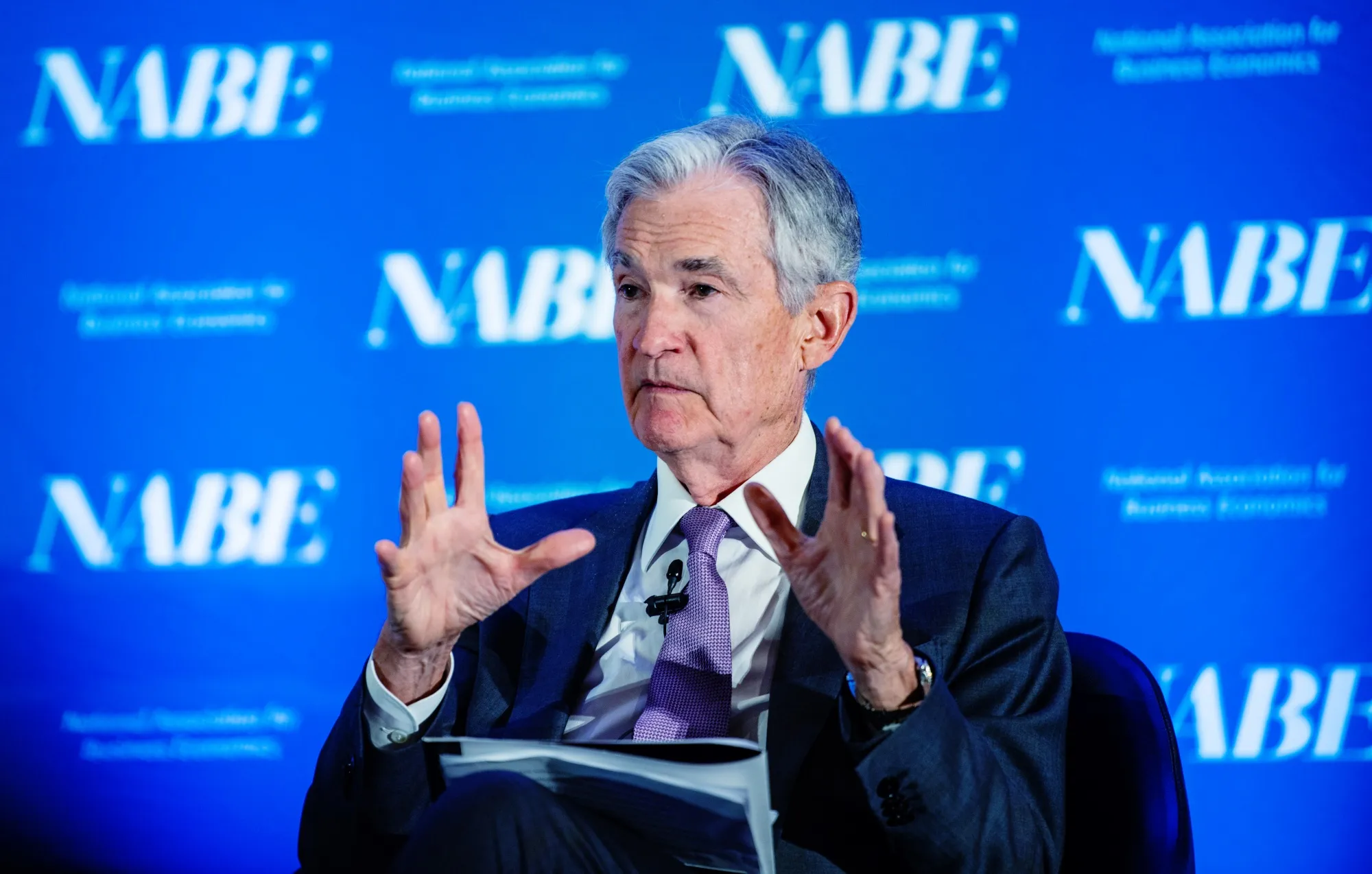 Jerome Powell, chairman of the US Federal Reserve, during the National Association of Business Economics (NABE) annual meeting in Nashville.