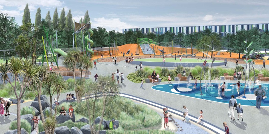 The $13 million Margaret Mahy Family Playground is expected to open in December. 