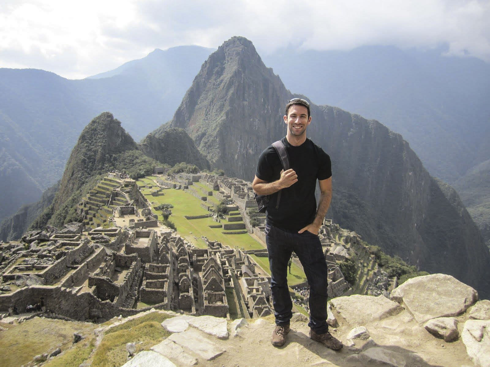 Todd Bliwise poses above Machu Picchu.
