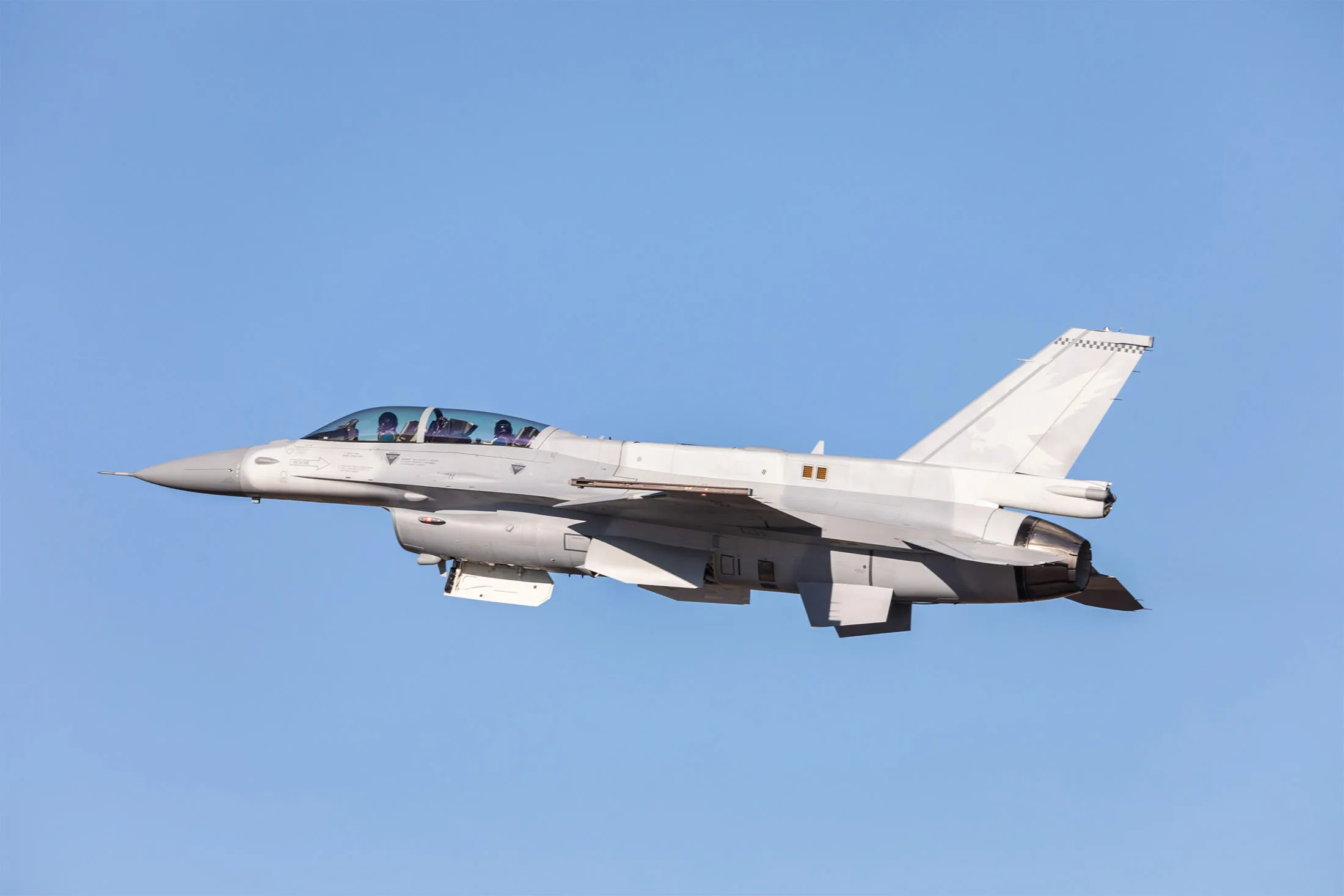 The first flight of Lockheed Martin’s F-16 Block 70 in Greenville, South Carolina.