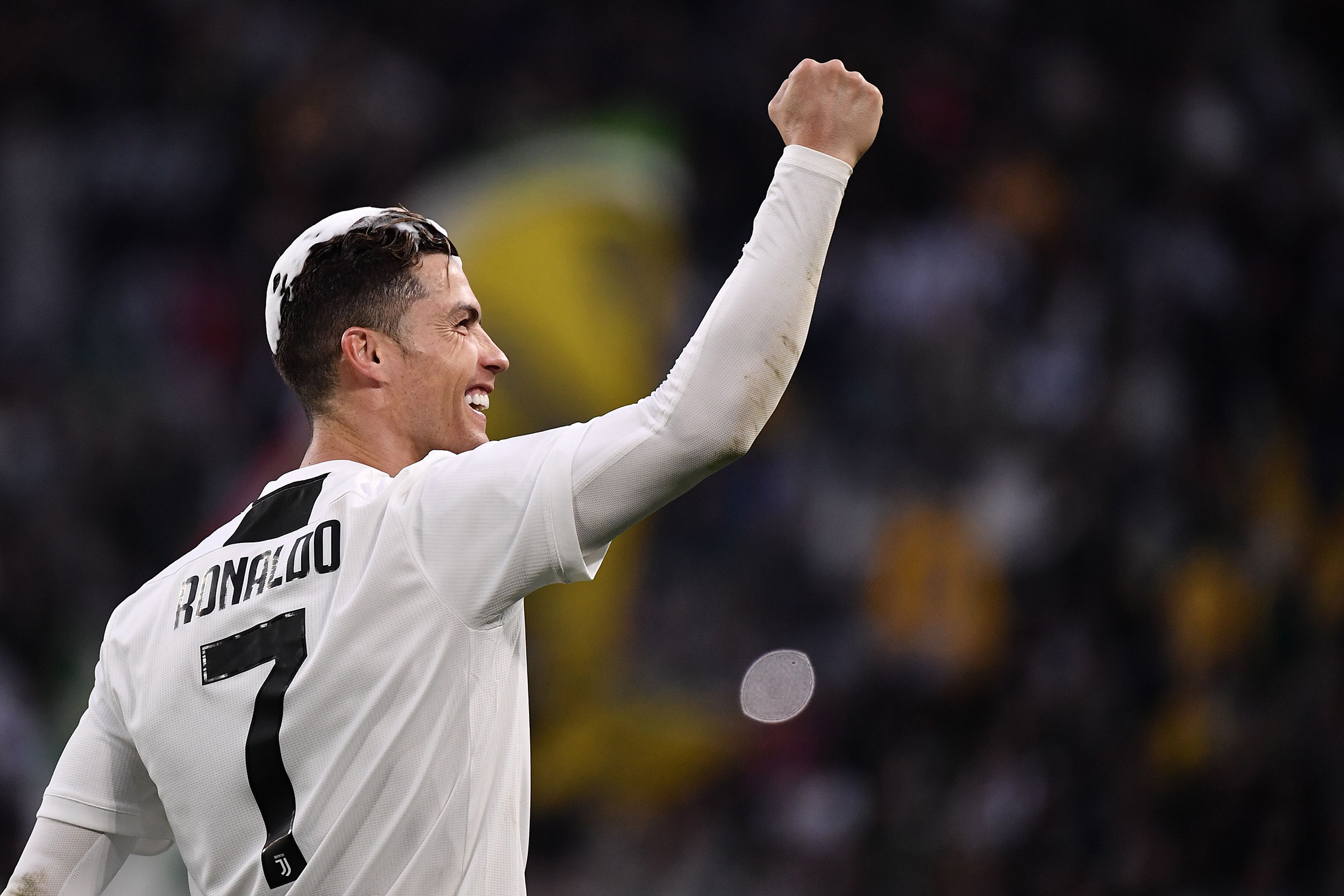 Cristiano Ronaldo of Juventus looks on during the Serie A match