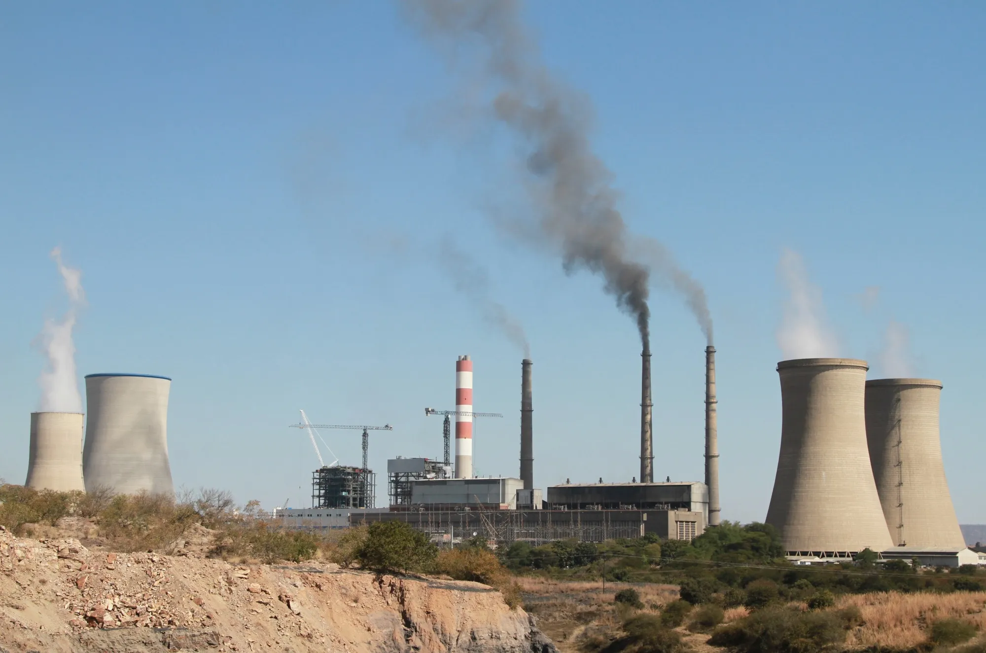 Cooling towers constructed at Hwange Thermal Power station in Hwange, Zimbabwe.