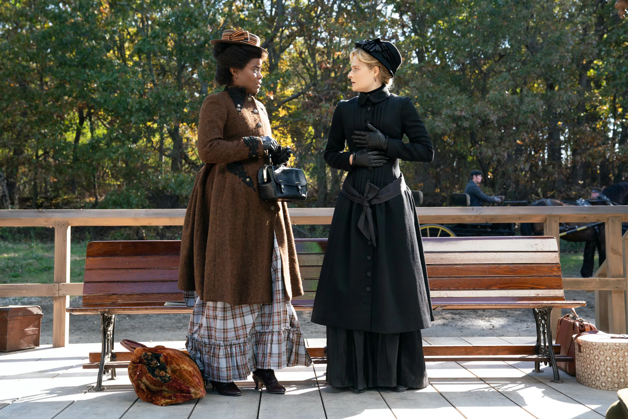 Denée Benton (left) and Louisa Jacobson in The Gilded Age.