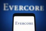In this photo illustration the Evercore logo of an