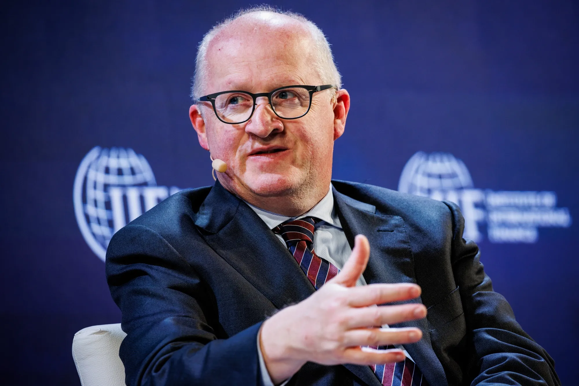 ECB Chief Economist&nbsp;Philip Lane speaking during the 2025 IIF annual membership meeting in Washington.&nbsp;