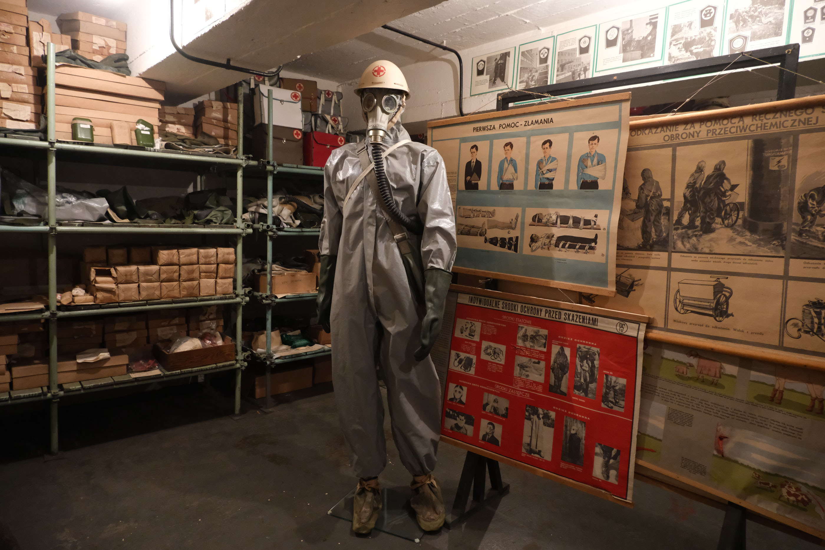 A Cold War-era bunker in Warsaw’s northern suburb of Bielany, designed as a coordination hub for civil defense workers