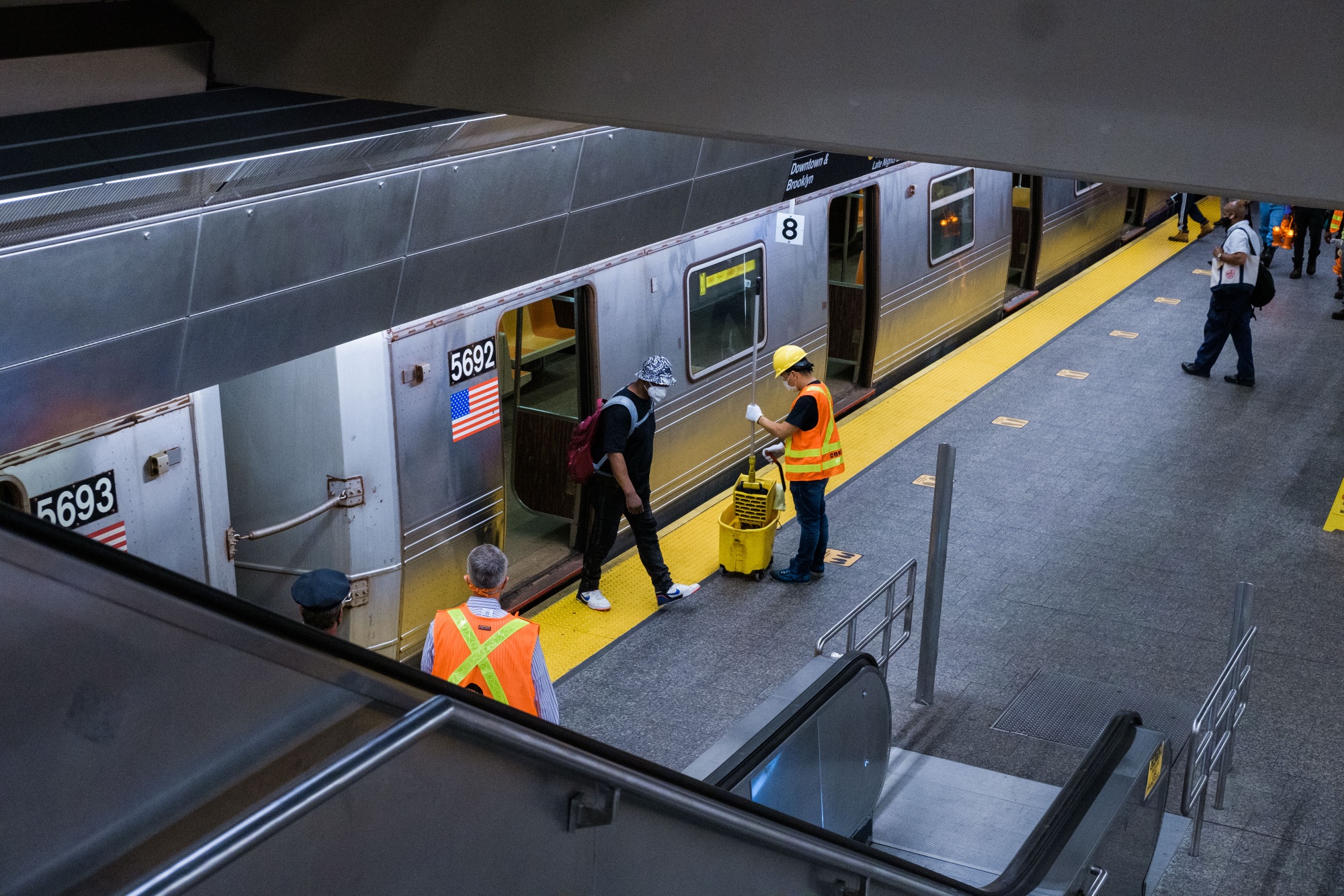 MTA Crews Clean Trains As Subway Hits 15% Of Pre-Virus Ridership