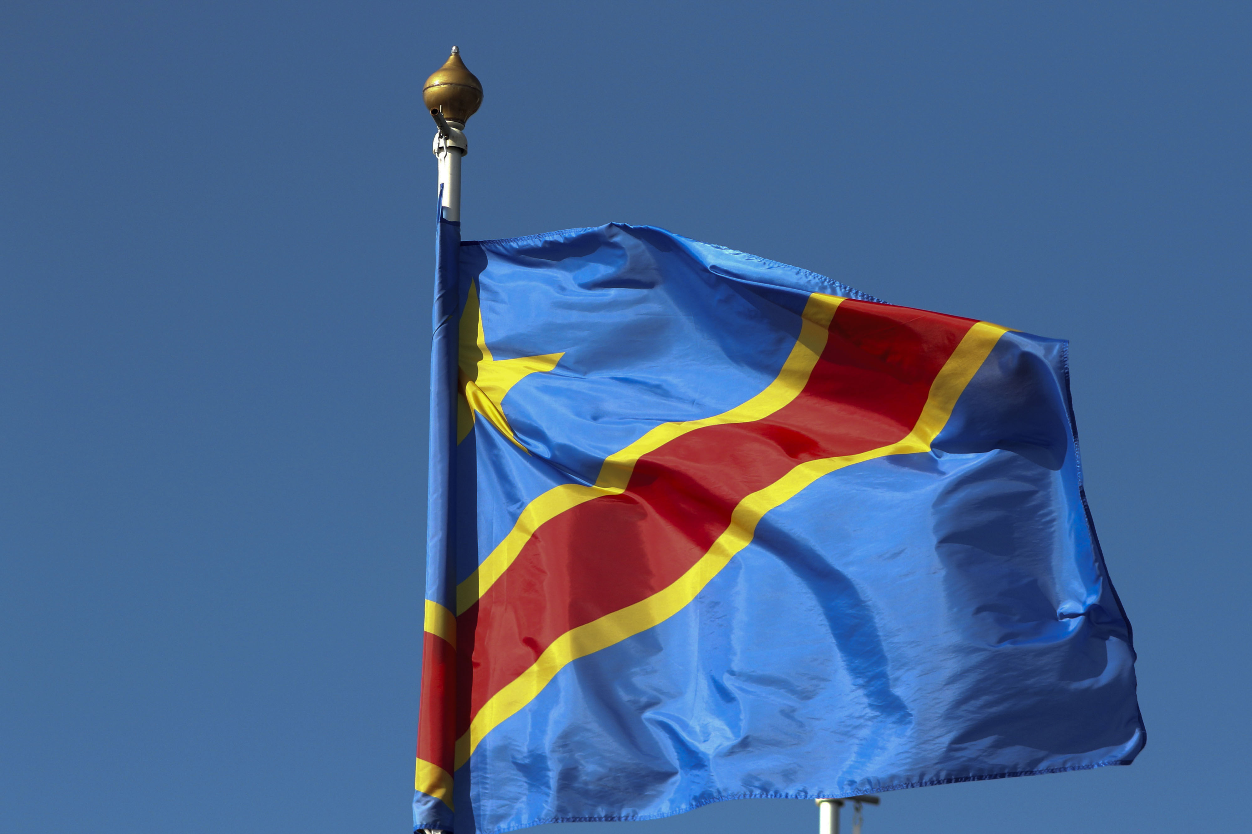 SAINT PETERSBURG, RUSSIA - 2024/06/09: The flag of the Democratic Republic of the Congo seen in the gallery of flags of the participating countries in the framework of St. Petersburg International Economic Forum 2024 (SPIEF 2024). (Photo by Maksim Konstantinov/SOPA Images/LightRocket via Getty Images) Photographer: SOPA Images/LightRocket
