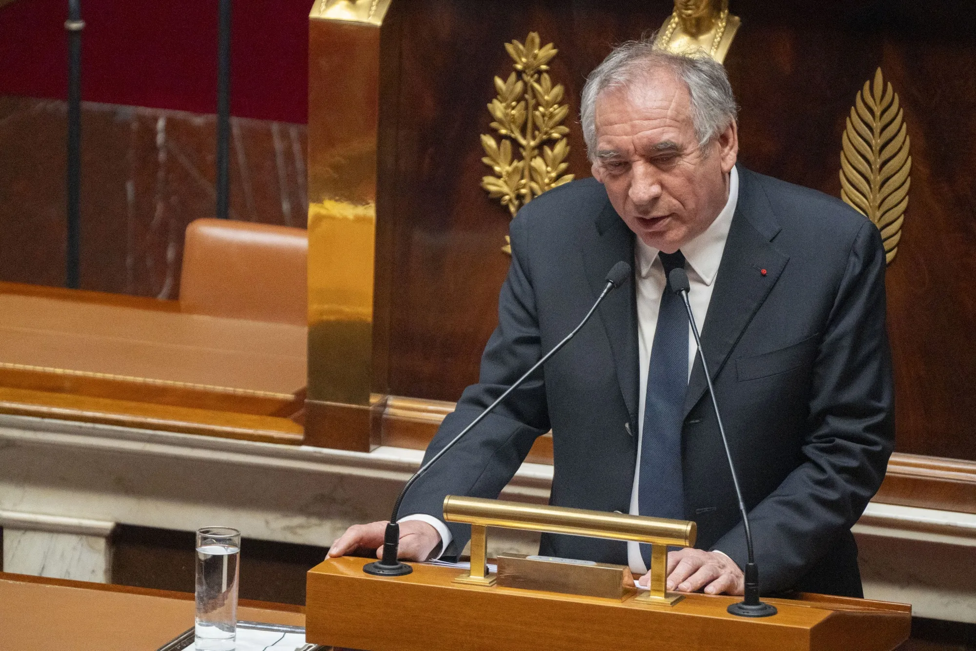 Francois Bayrou speaks during the 2025 budget bill session in the National Assembly in Paris, on Feb. 3.