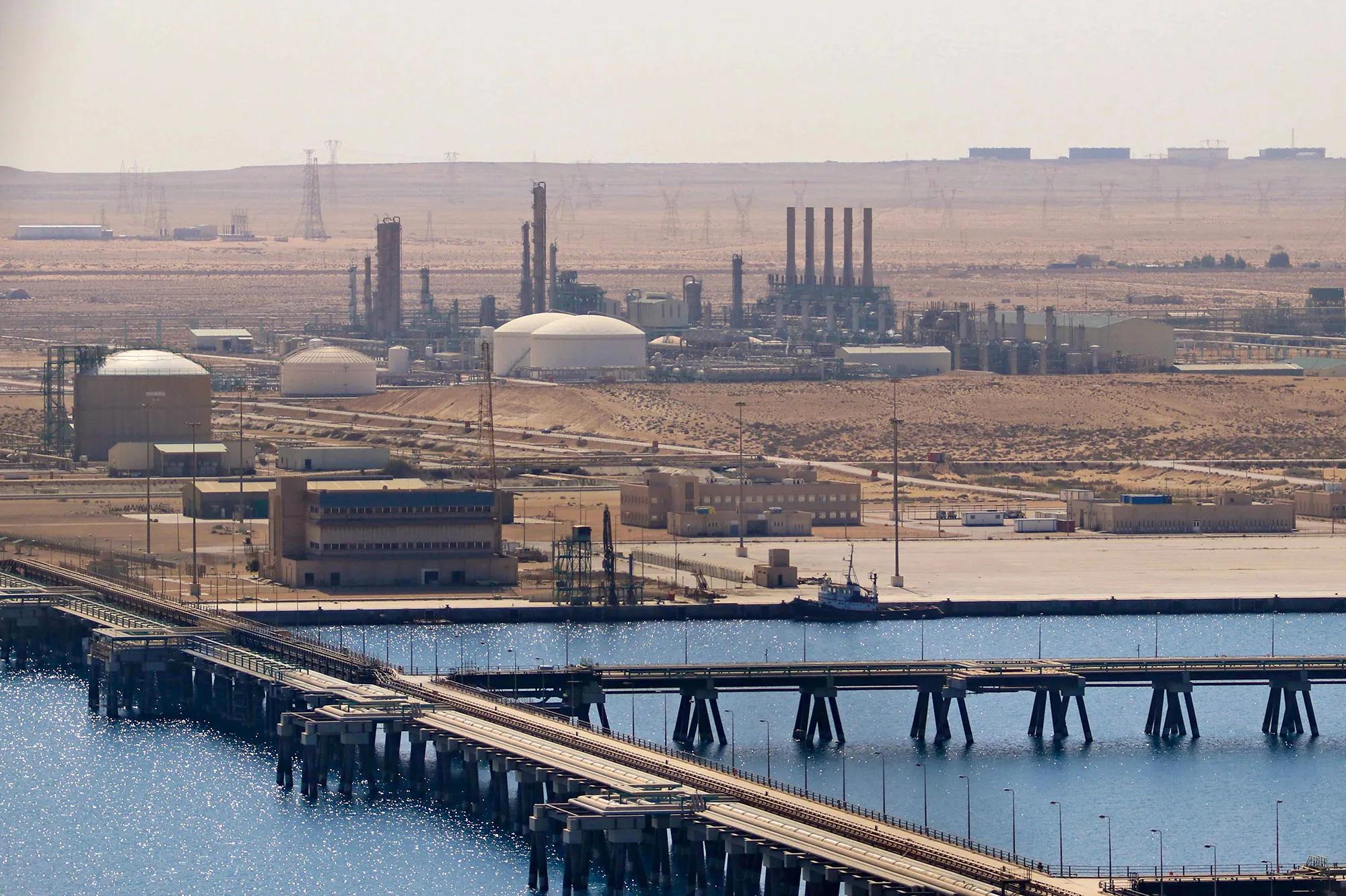 The Brega oil port in Marsa Brega, Libya.