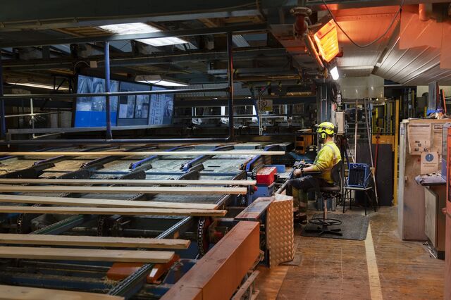 SCA's Tunadal sawmill outside of Sundsvall. Most of a log's value comes from the part which becomes planks and other carpentry and building material.