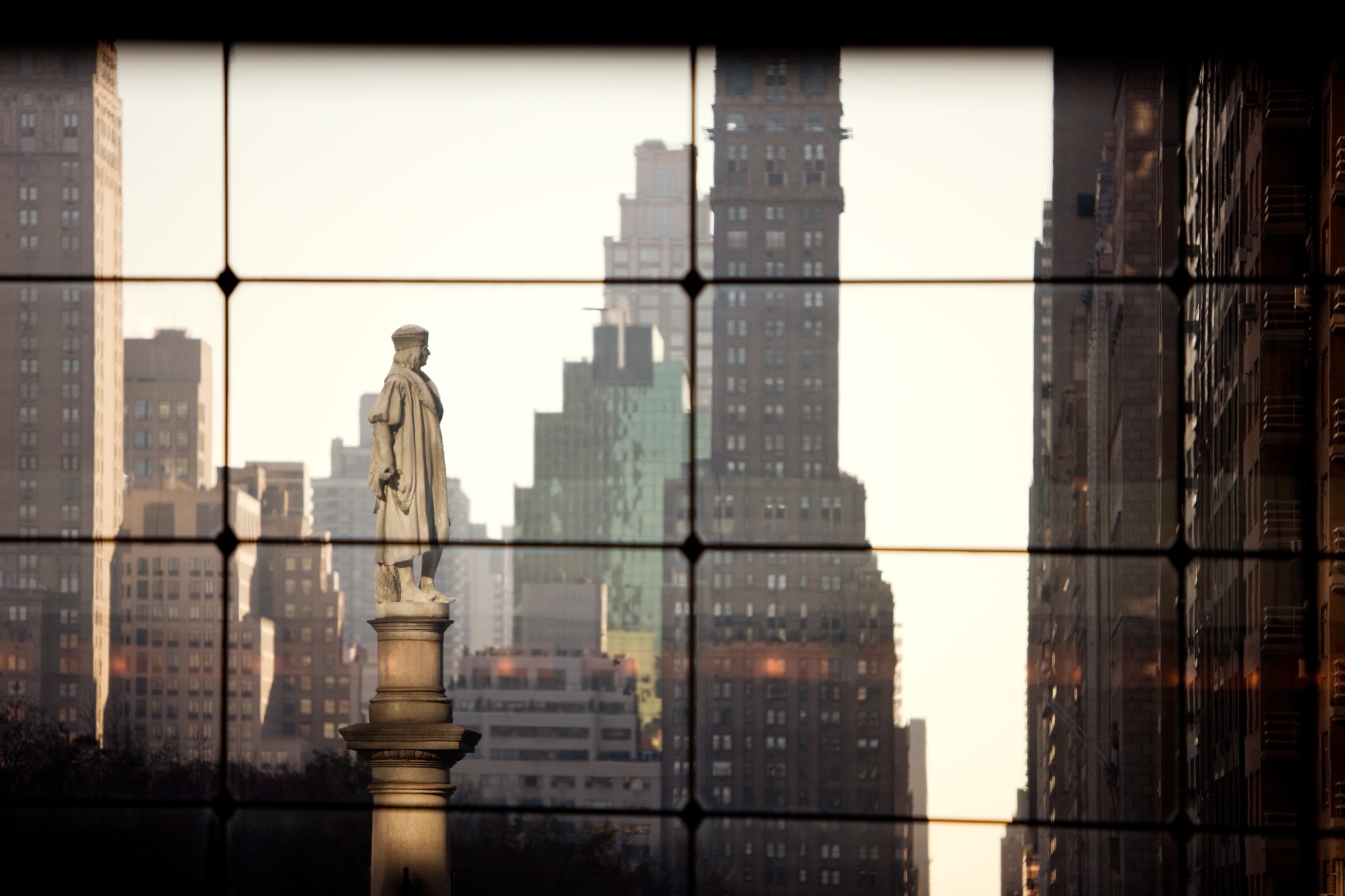 A statue of Christopher Columbus —&nbsp;one of many in the U.S. —&nbsp;watches over Columbus Circle in New York City.&nbsp;