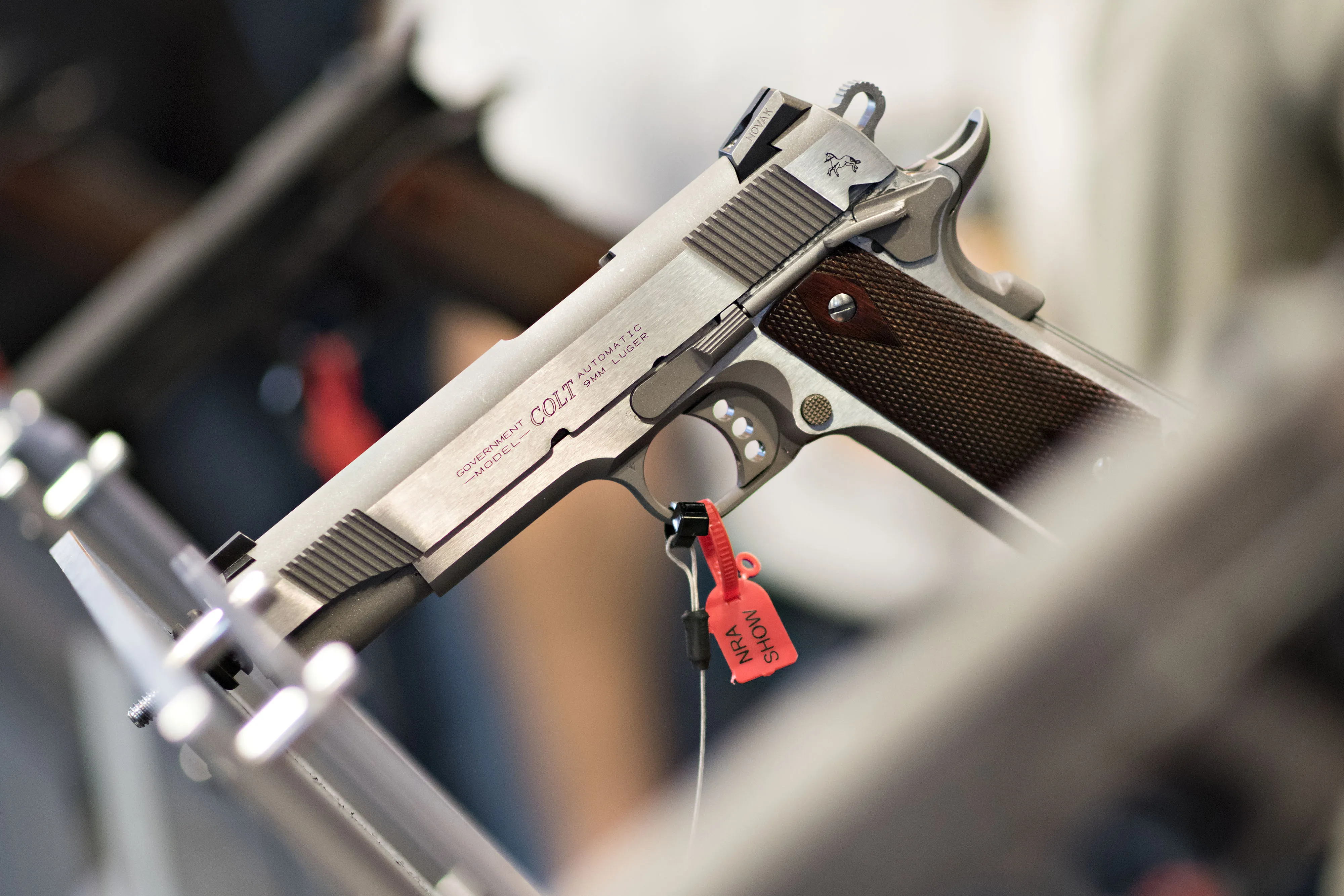 A Colt 9mm pistol.