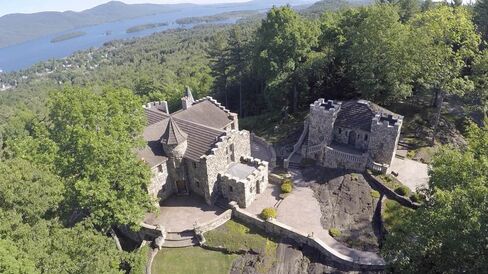 The castle offers a clear view of Lake George.