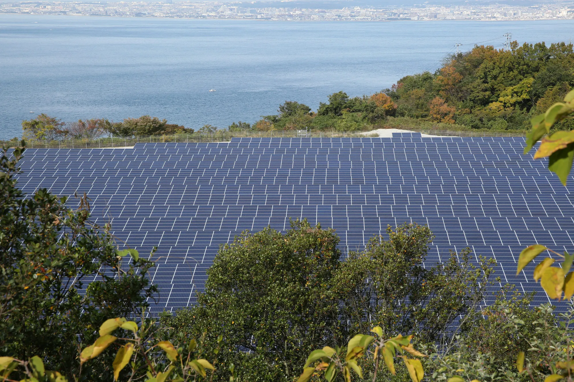 A solar plant in Awaji, Hyogo, Japan.