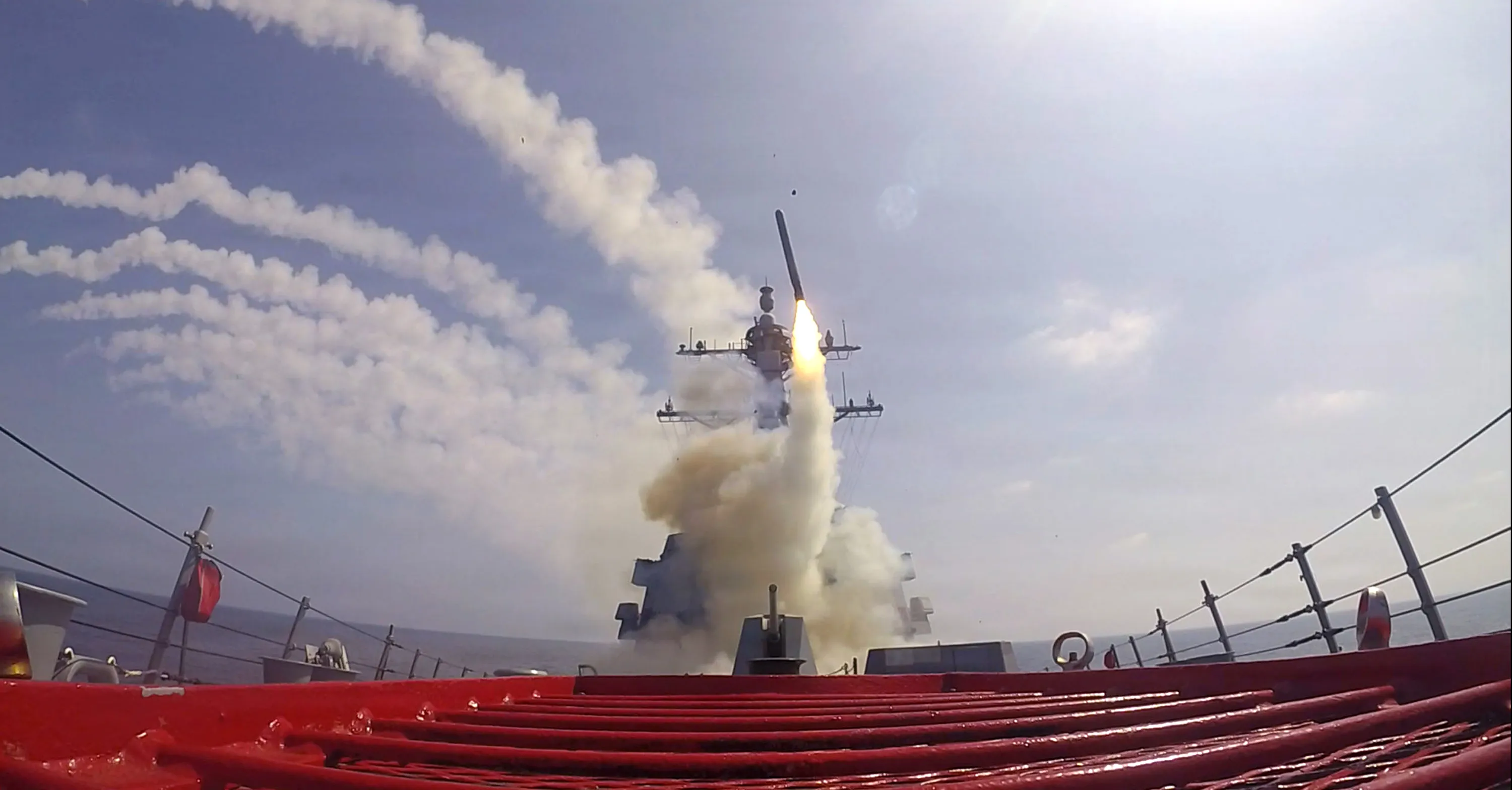 A Tomahawk Land Attack Missile is fired during Operation Epic Fury, on February 28.