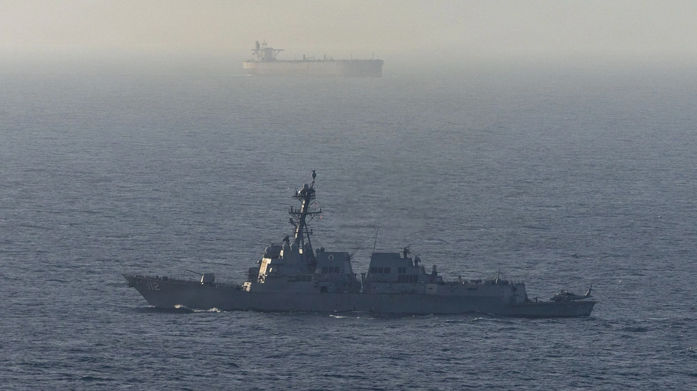 USS Michael Murphy patrols the Arabian Sea on April 15. Source: US Navy