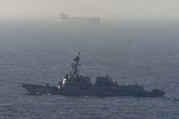 USS Michael Murphy patrols the Arabian Sea on April 15.