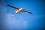A Zipline drone in flight.