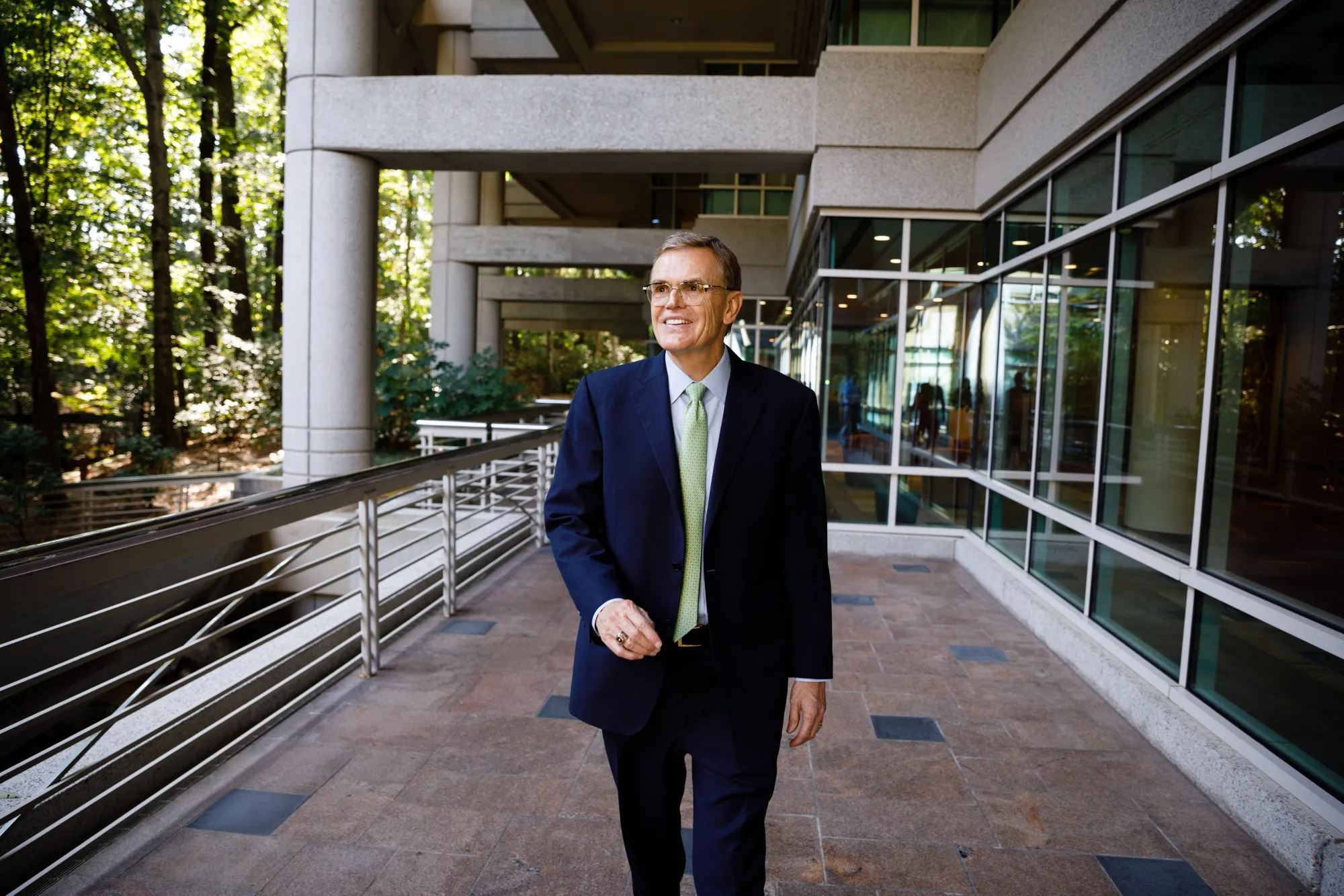 CEO David Abney walks at UPS headquarters outside Atlanta.