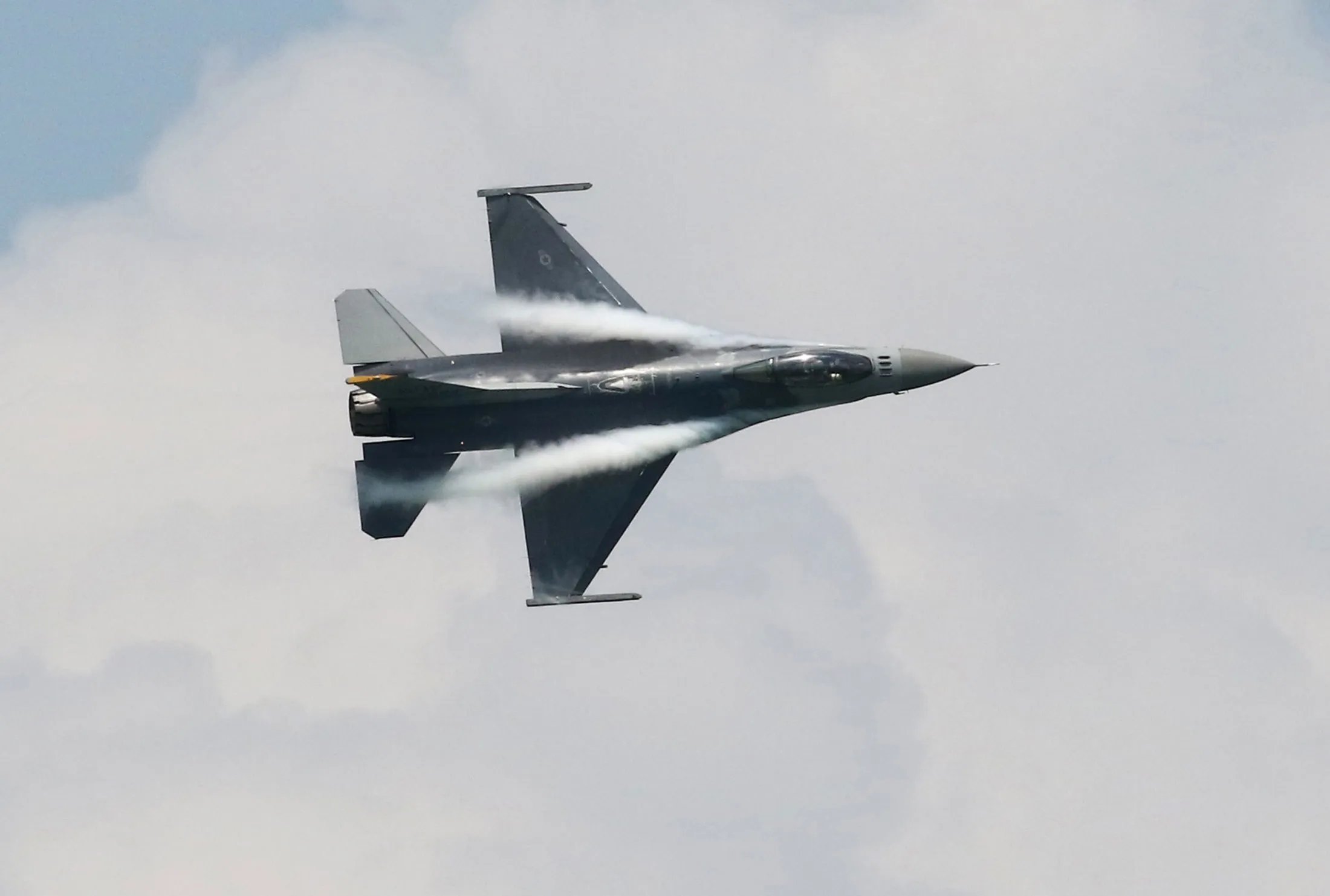 An F-16 Fighting Falcon, developed by Lockheed Martin Corp.&nbsp;