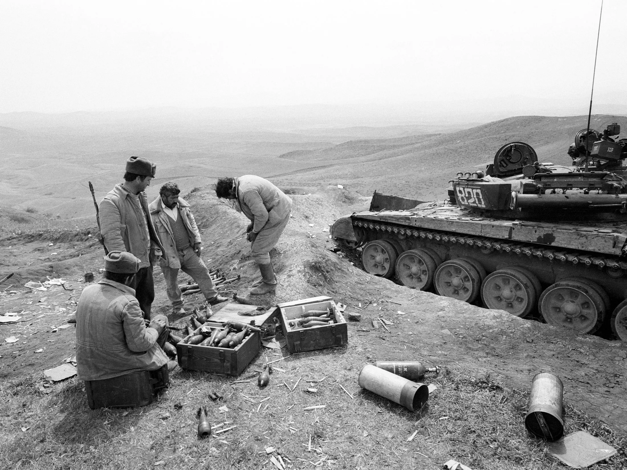 Armenian soldiers during a cease fire during the Nagorno-Karabakh War in 1993.

