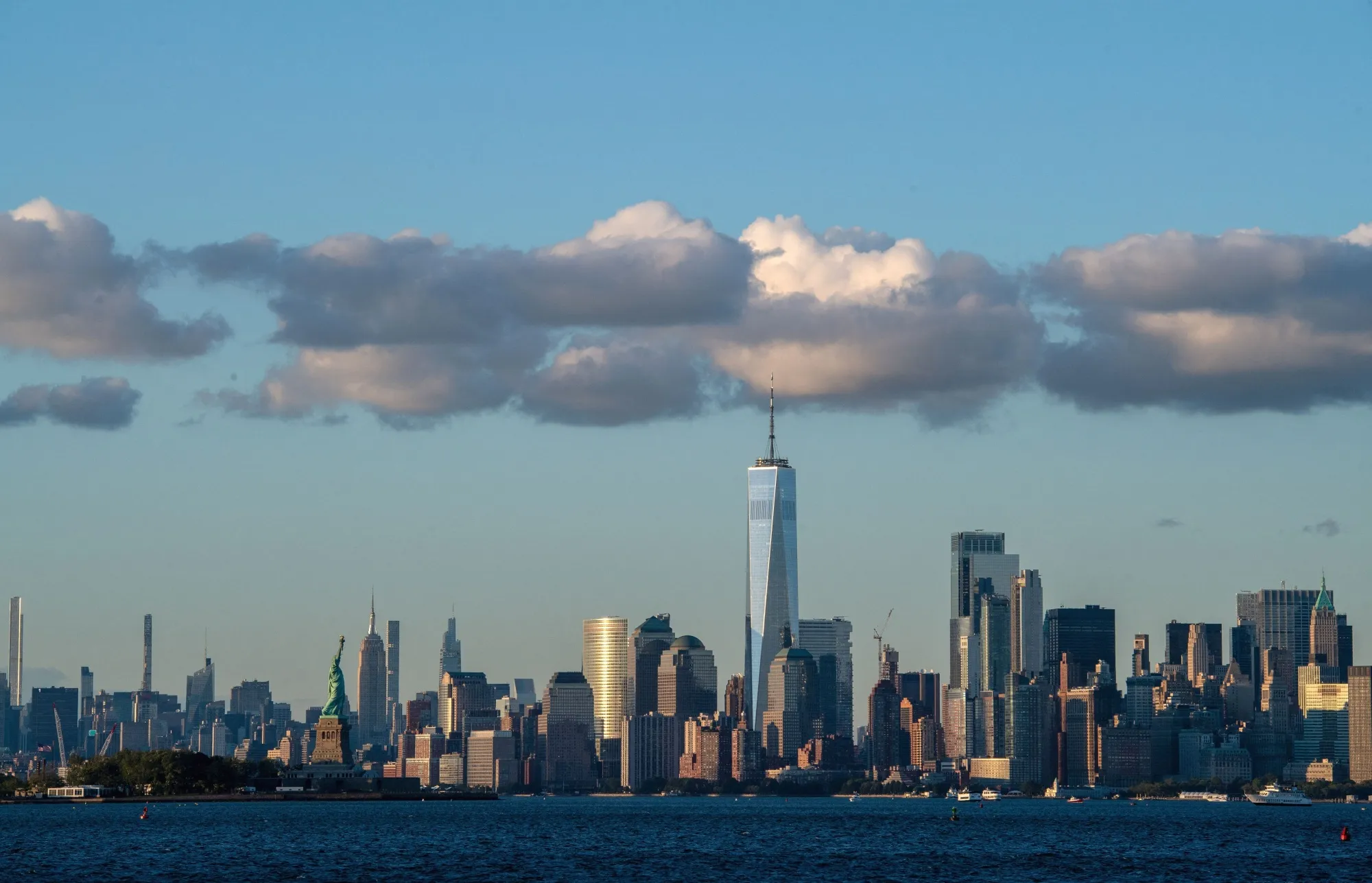 Manhattan skyline.