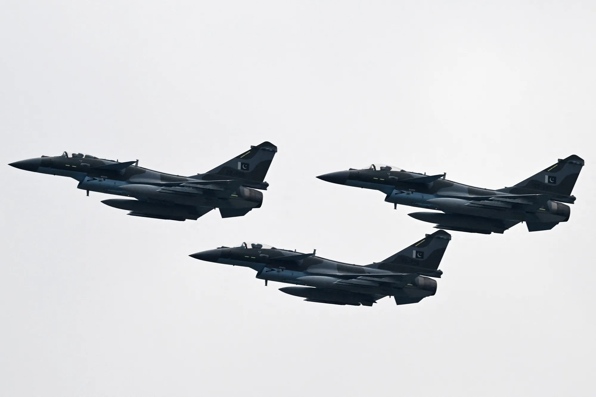 Pakistan Air Force J-10C fighter jets, developed by China’s Avic Chengdu Aircraft Co.