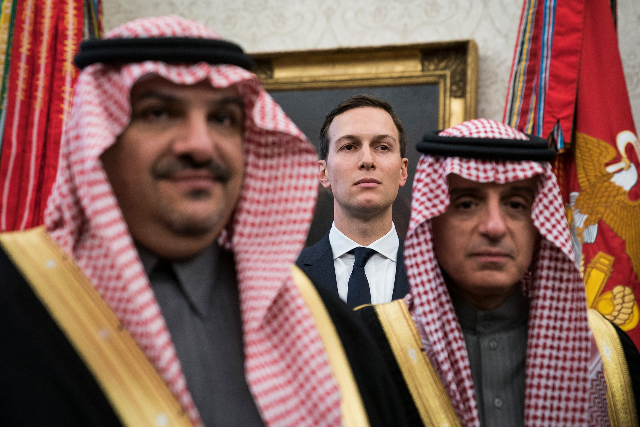 Kushner attends the meeting of Trump and Crown Prince Mohammad bin Salman at the White House in 2018.