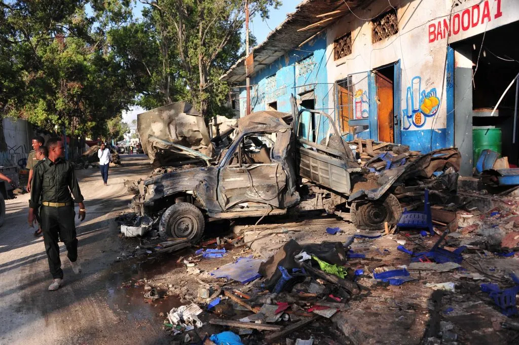 Aftermath of the al-Shabaab bombing.
