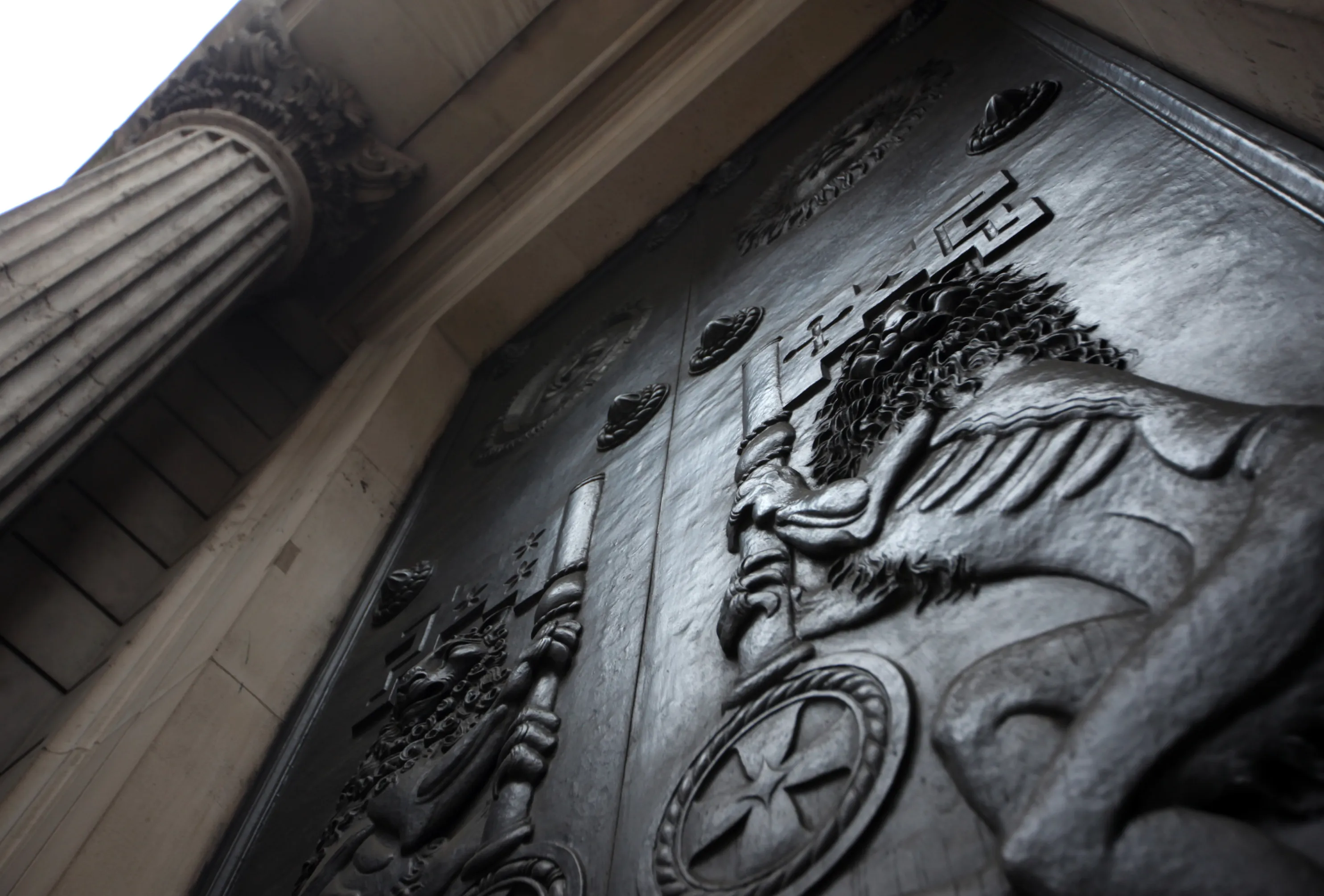 An entrance&nbsp;at the Bank of England in London.