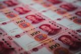 Chinese Yuan Banknotes As China Rolls Over Policy Loans With Party Congress Underway