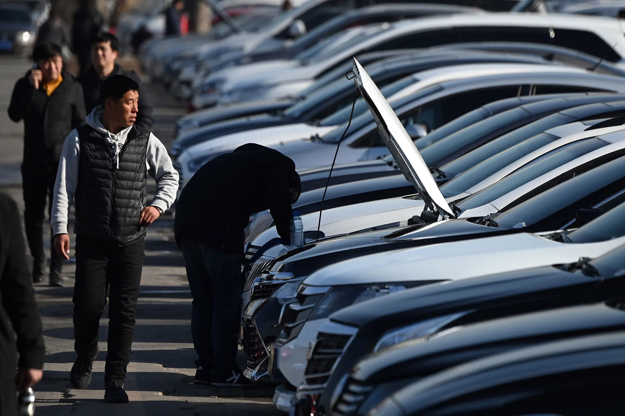 A used car sales yard in Beijing.&nbsp;