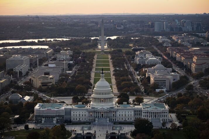 Aerial Views Of Washington As White House Open To Extending Shutdown Deadline
