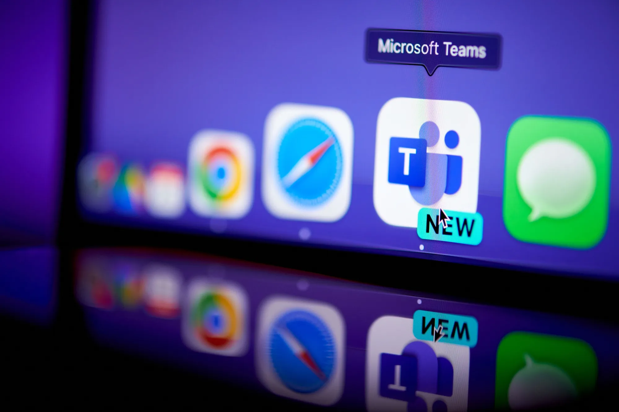 The Microsoft Teams app on a laptop