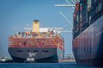 Eloane Container Ship Makes Berth At Port of Los Angeles